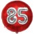 Luftballon Jumbo 3D, Silber und Rot  zum 85. Geburtstag, Jumbo-Folienballon mit Ballongas