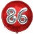 Luftballon Jumbo 3D, Silber und Rot  zum 86. Geburtstag, Jumbo-Folienballon mit Ballongas