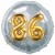 Jumbo 3D Luftballon, Gold und Silber  zum 86. Geburtstag, Jumbo-Folienballon mit Ballongas