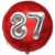 Luftballon Jumbo 3D, Silber und Rot  zum 87. Geburtstag, Jumbo-Folienballon mit Ballongas