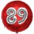 Luftballon Jumbo 3D, Silber und Rot  zum 89. Geburtstag, Jumbo-Folienballon mit Ballongas