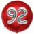 Luftballon Jumbo 3D, Silber und Rot zum 92. Geburtstag, Jumbo-Folienballon mit Ballongas