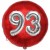 Luftballon Jumbo 3D, Silber und Rot zum 93. Geburtstag, Jumbo-Folienballon mit Ballongas
