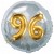 Jumbo 3D Luftballon, Gold und Silber  zum 96. Geburtstag, Jumbo-Folienballon mit Ballongas