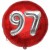 Luftballon Jumbo 3D, Silber und Rot zum 97. Geburtstag, Jumbo-Folienballon mit Ballongas