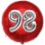 Luftballon Jumbo 3D, Silber und Rot zum 98. Geburtstag, Jumbo-Folienballon mit Ballongas