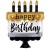 Happy Birthday Folienballon,  Satin Metallic Birthday Cake (ohne Helium)