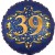 Luftballon aus Folie zum 39. Geburtstag, Satin Navy Blue, 45 cm, rund, inklusive Helium