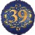 Luftballon aus Folie zum 39. Geburtstag, Satin Navy Blue, 45 cm, rund, inklusive Helium