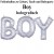 Boy Schriftzug, holografisch, ungefüllt zur Befüllung mit Luft, Ballon zu Geburt, Taufe, Babyparty