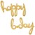 Luftballons aus Folie, Happy Bday, Gold, Schriftzug, ungefüllt zur Befüllung mit Luft