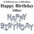 Luftballons aus Folie, Happy Birthday, Silber, Schriftzug, ungefüllt  zur Befüllung mit Luft
