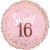 Sixteen Blush Jumbo zum 16. Geburtstag, Jumbo-Folienballon mit Ballongas