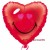 Folienballon Smiley Herz, Herzballon, Emoji, 43 cm, ohne Ballongas