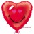 Folienballon Smiley Herz, Herzballon, Emoji, 43 cm, ohne Ballongas