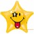Smiley Stern, Emoji, Luftballon ohne Ballongas-Helium