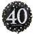 Luftballon aus Folie zum 40.Geburtstag, Sparkling Birthday 40, ohne Helium