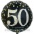 Luftballon aus Folie, Sparkling Birthday 50, zum 50. Geburtstag, mit Helium