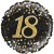 Holografischer Luftballon aus Folie, Sparkling Fizz Gold 18, zum 18. Geburtstag, Jubiläum, mit Helium