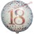Luftballon aus Folie zum 18.Geburtstag, Jubiläum, Sparkling Fizz Rosegold 18, ohne Helium