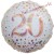 Holografischer Luftballon aus Folie, Sparkling Fizz Rosegold 20, zum 20. Geburtstag, Jubiläum, mit Helium