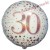 Holografischer Luftballon aus Folie, Sparkling Fizz Rosegold 30, zum 30. Geburtstag, Jubiläum, mit Helium