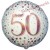 Holografischer Luftballon aus Folie, Sparkling Fizz Rosegold 50, zum 50. Geburtstag, Jubiläum, mit Helium