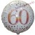 Holografischer Luftballon aus Folie, Sparkling Fizz Rosegold 60, zum 60. Geburtstag, Jubiläum, mit Helium