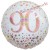 Holografischer Luftballon aus Folie, Sparkling Fizz Rosegold 90, zum 90. Geburtstag, Jubiläum, mit Helium