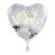 Zur Taufe Alles Liebe. Blumen & Taube. Herzluftballon, Satin de Luxe, weiß, inklusive Helium