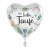 Alles Liebe zur Taufe. Herzluftballon, Satin de Luxe, weiß, inklusive Helium