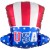 Luftballon Uncle Sam Hut, USA Folienballon ohne Helium
