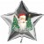 Weihnachtsmann mit Weihnachtsbäumen, Frohe Weihnachten, Stern-Lftballon aus Folie ohne Helium-Ballongas
