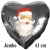 Zwinkernder Weihnachtsmann, Jumbo Herzluftballon aus Folie, silber, 61 cm ohne Helium-Ballongas