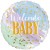 Welcome Baby Watercolor Luftballon zu Babyparty Geburt und Taufe, Ballon mit Ballongas Helium