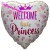 Welcome little Princess, Herzluftballon zu Geburt, Taufe, Babyparty, holografisch, Ballon mit Ballongas Helium