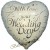 With love on your Wedding Day, Herz mit Ornamenten, Folienballon ohne Helium-Ballongas