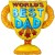 Pokal - World´s Best Dad, Luftballon aus Folie zum Vatertag ohne Helium