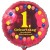 Luftballon aus Folie, 1. Geburtstag, Herzlichen Glückwunsch Ballons, rot, ohne Helium