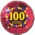 Luftballon aus Folie, 100. Geburtstag, Herzlichen Glückwunsch Ballons, rot, ohne Helium