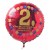 Luftballon aus Folie, 2. Geburtstag, Herzlichen Glückwunsch Ballons, rot, ohne Helium