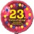 Luftballon aus Folie, 23. Geburtstag, Herzlichen Glückwunsch Ballons, rot, ohne Helium