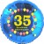 Luftballon aus Folie, 35. Geburtstag, Herzlichen Glückwunsch Ballons, blau, ohne Helium