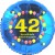 Luftballon aus Folie, 42. Geburtstag, Herzlichen Glückwunsch Ballons, blau, ohne Helium