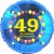 Luftballon aus Folie, 49. Geburtstag, Herzlichen Glückwunsch Ballons, blau, ohne Helium