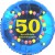 Luftballon aus Folie, 50. Geburtstag, Herzlichen Glückwunsch Ballons, blau, ohne Helium
