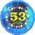 Luftballon aus Folie, 53. Geburtstag, Herzlichen Glückwunsch Ballons, blau, ohne Helium