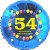 Luftballon aus Folie, 54. Geburtstag, Herzlichen Glückwunsch Ballons, blau, ohne Helium
