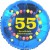 Luftballon aus Folie, 55. Geburtstag, Herzlichen Glückwunsch Ballons, blau, ohne Helium