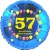 Luftballon aus Folie, 57. Geburtstag, Herzlichen Glückwunsch Ballons, blau, ohne Helium